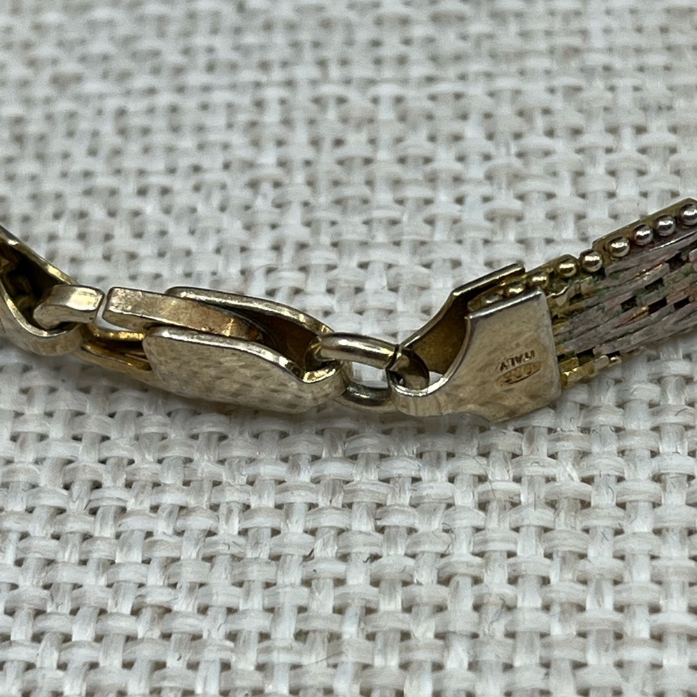 ✨ Vintage Italian Sterling Silver Chevron Mesh Bracelet – 7” | 18g ✨ - Picture 11 of 13